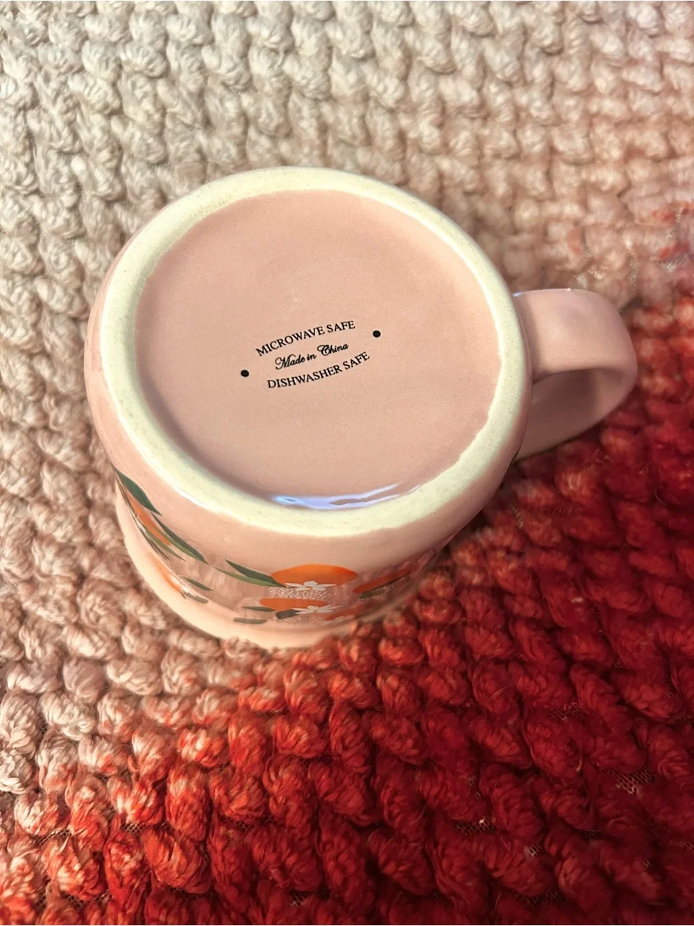 Target Pink Ceramic Mug with Orange Blossom Motif